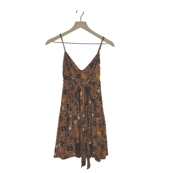Free People x Revolve Kaley Mini Dress in Copper Combo Floral Mini Dress Sz 6 - Picture 7 of 9